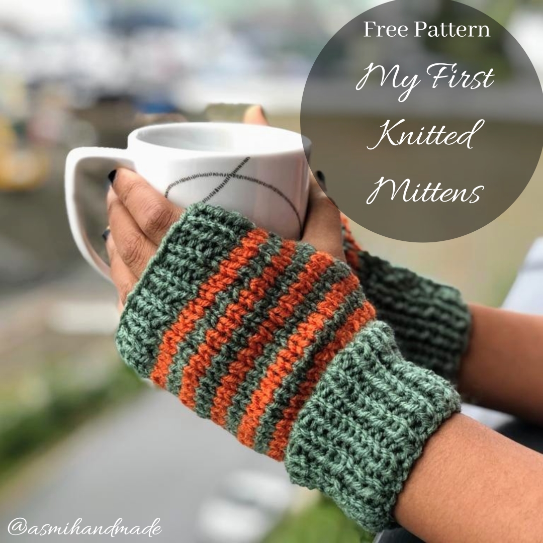 Knitted fingerless mittens pattern free knitting pattern Asmi Handmade